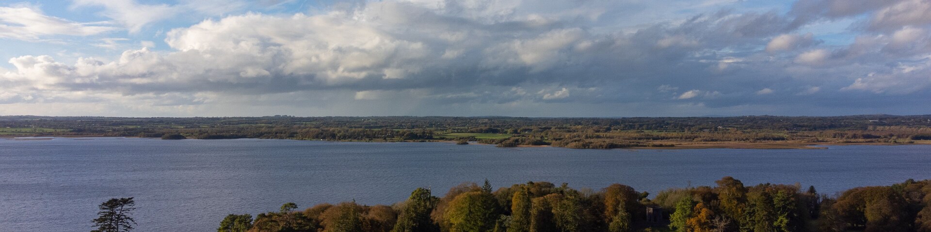 An aerial photo of the Belveder House near Mullingar town , Westmeath , Ireland .