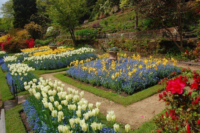 Formal Garden, Quarry Bank Mill This section of the former mill-owners garden is laid out in a formal pattern.