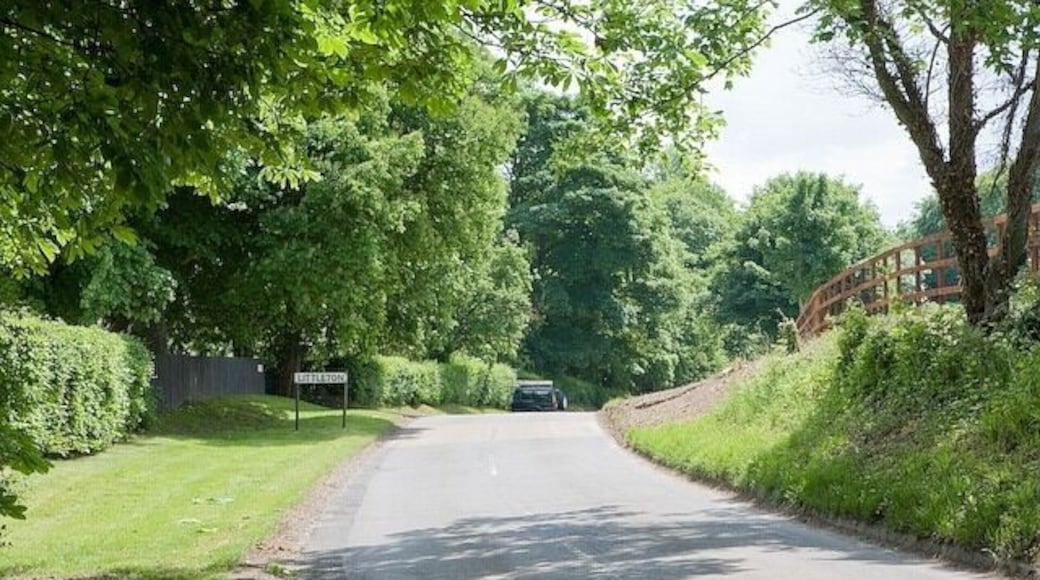 Entering Littleton on the minor road from Crawley The bank on the right had recently been cleared of scrub.