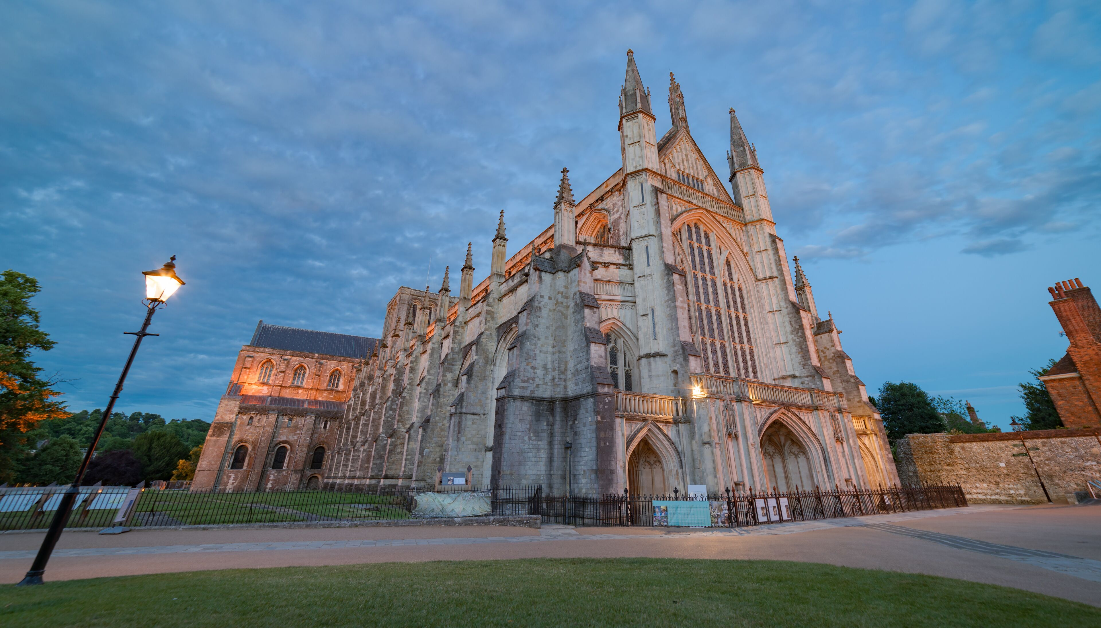 A large Gothic cathedral with multiple spires and a prominent entrance.