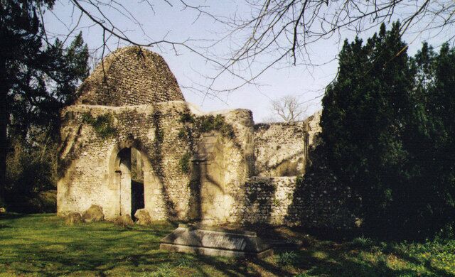 Ruin of St Peter's parish church, Lainston, near Sparsholt, Hampshire