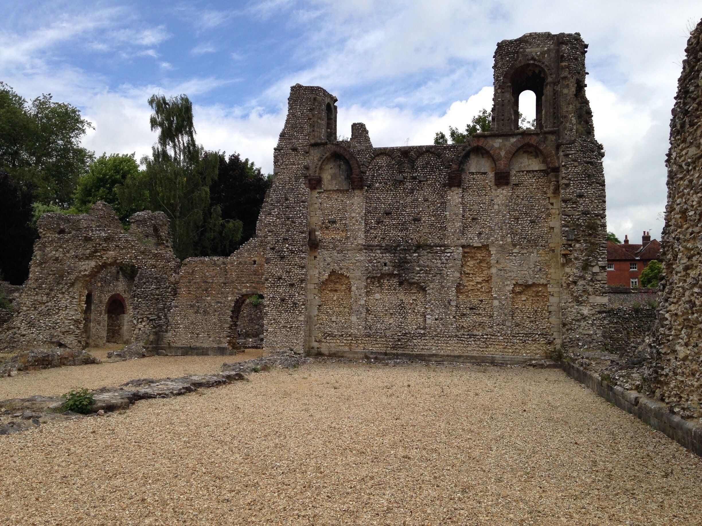 Taken at Winchester castle (Abbey?) near the river behind the Cathedral