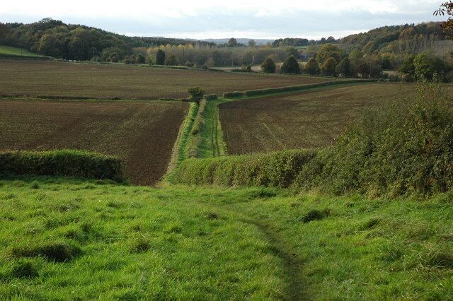 Bridleway through farmland, Long Hanborough Bridleway through farmland in the Evenlode valley near Long Hanborough.