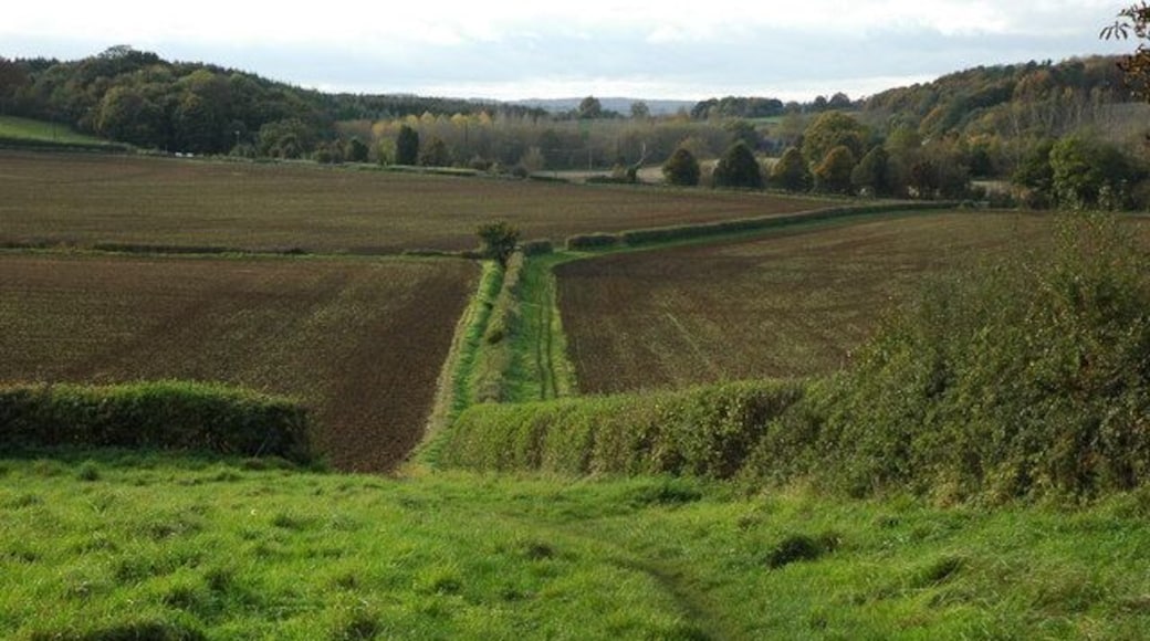 Bridleway through farmland, Long Hanborough Bridleway through farmland in the Evenlode valley near Long Hanborough.