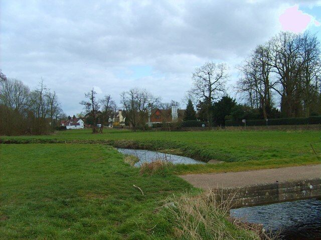 Path over Smestow Brook View towards Trysull Manor House.