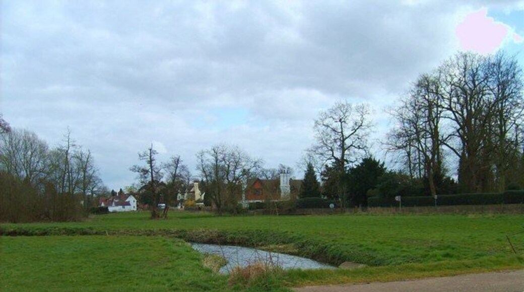 Path over Smestow Brook View towards Trysull Manor House.