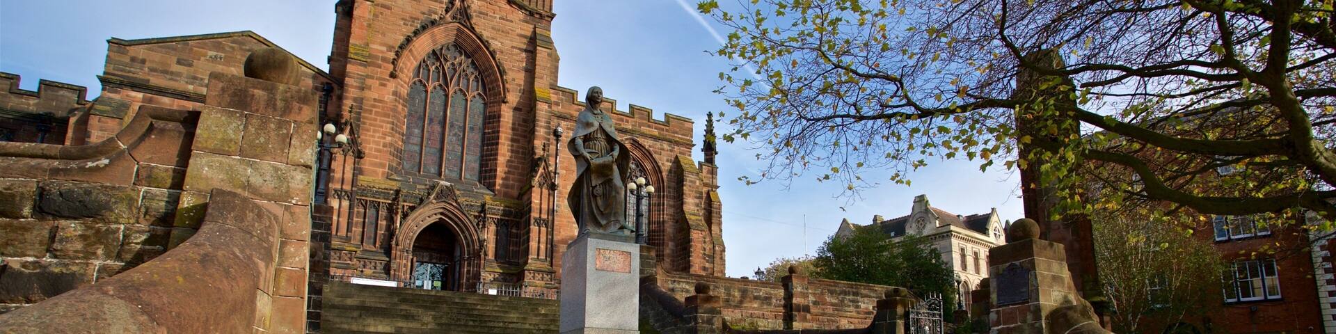 Wolverhampton featuring heritage architecture, a statue or sculpture and a church or cathedral