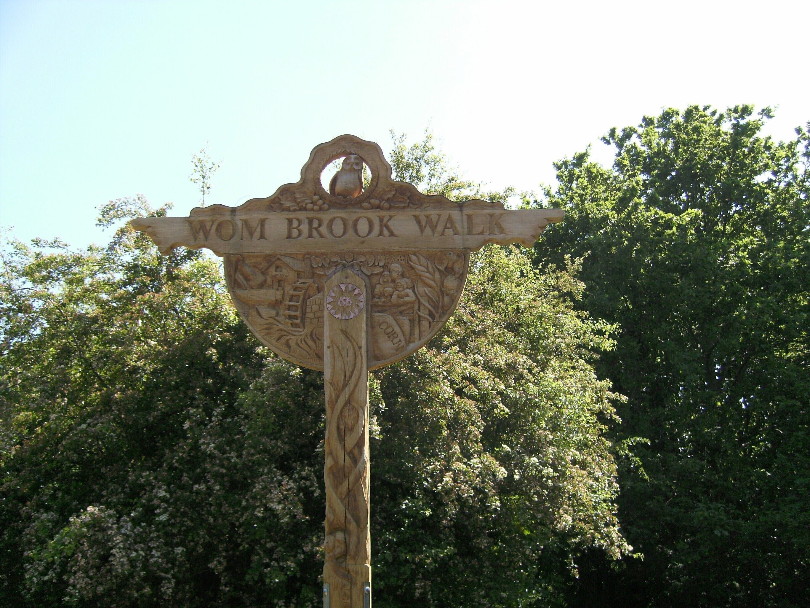 Wom Brook Walk sign, Wombourne, South Staffordshire, England