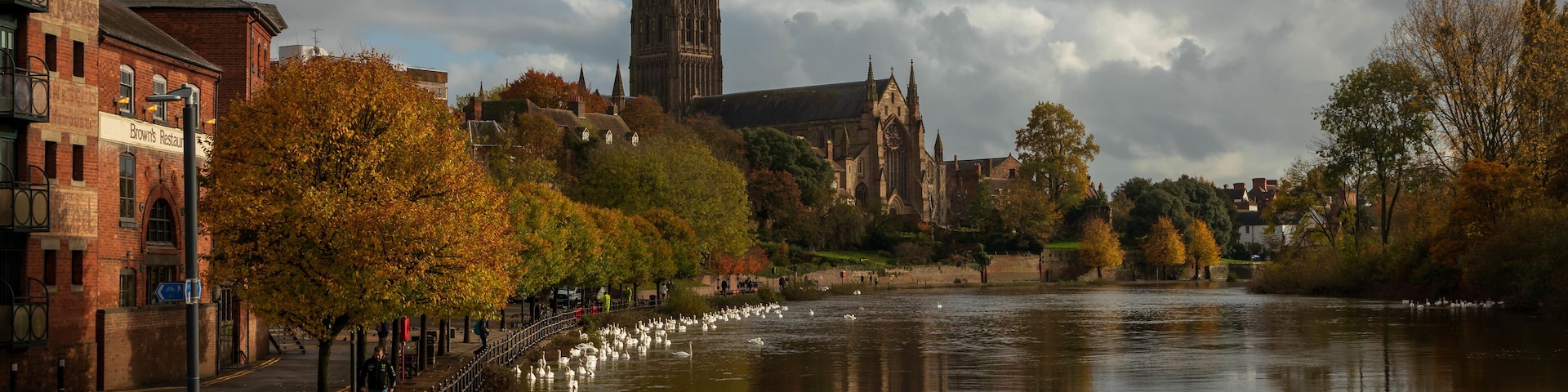 A great bridge with a cracking view of the Worcester Skyline.