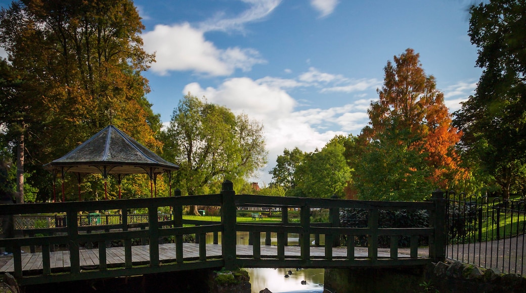 A park with a traditional bandstand and beautiful views.