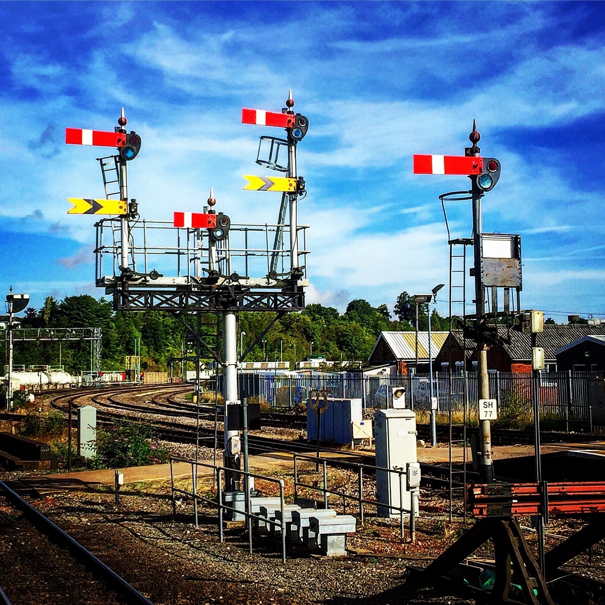 A good example of the old style semaphore signals that us train drivers have to learn about, still being used in Britain's railways today