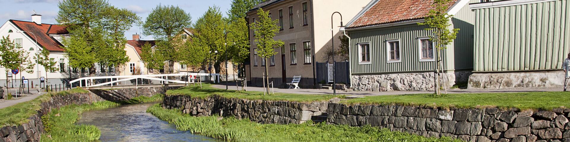 Small canal in Soderkoping, Sweden