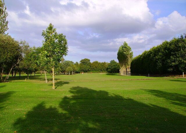 The 18th. hole at Halstock Golf Club Picture taken from the third fairway