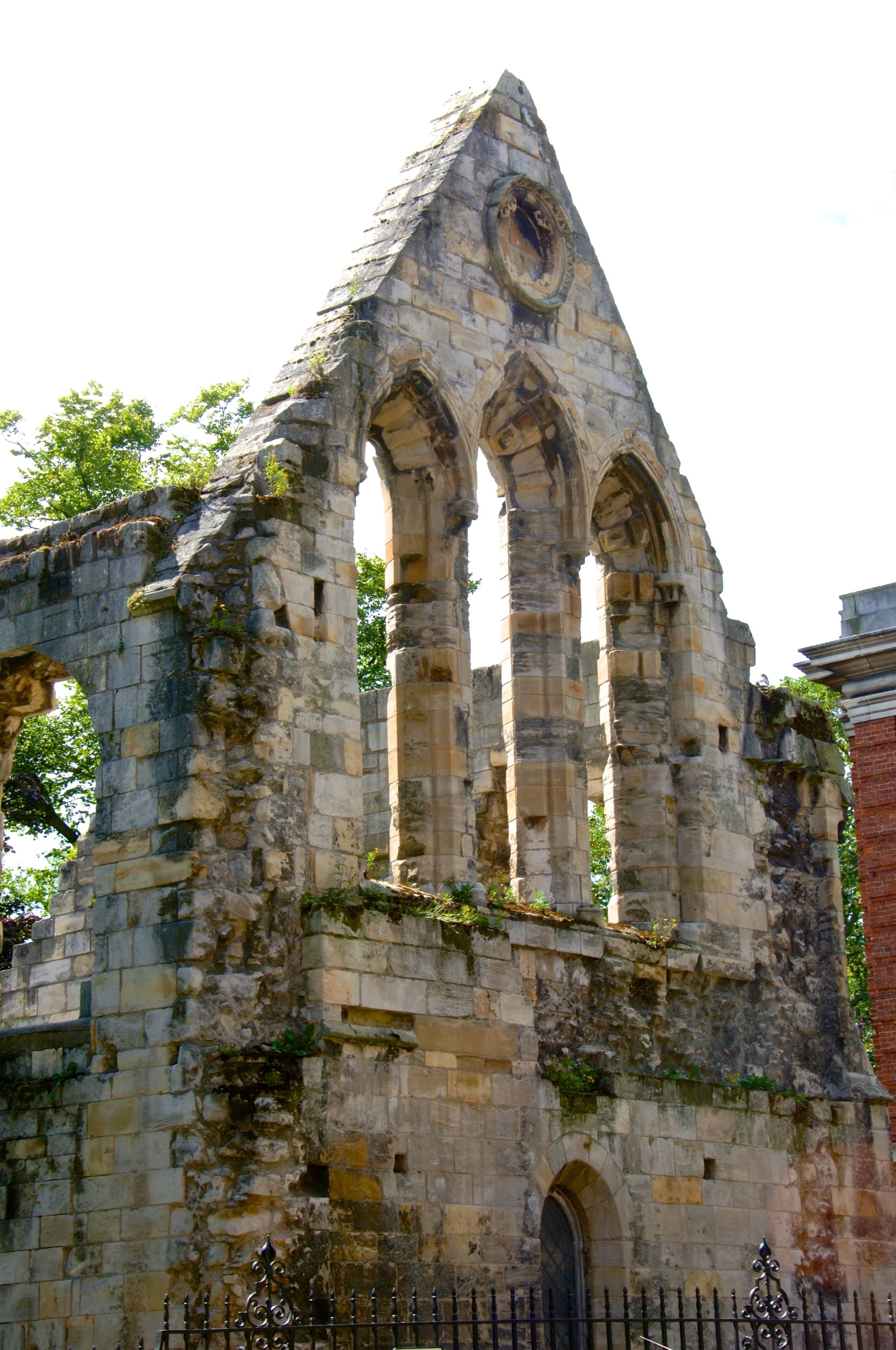 The Abbey of St Mary is a ruined Benedictine abbey in York, England and a Grade I listed building.

Once the richest abbey in the north of England, it lies in what are now the Yorkshire Museum Gardens, on a steeply-sloping site to the west of York Minster.