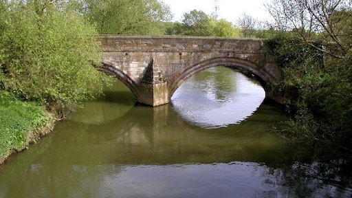 The old Kexby Bridge over the River Derwent forming the boundary between North Yorkshire and the East Riding of Yorkshire, England. MR: SE705511