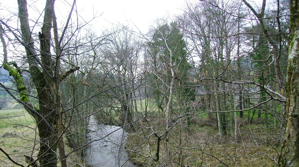 River Rye and All Saints Church The church is in the trees to the right, dated to the 12th Century, restored in the 14th Century and again 1874-1876.