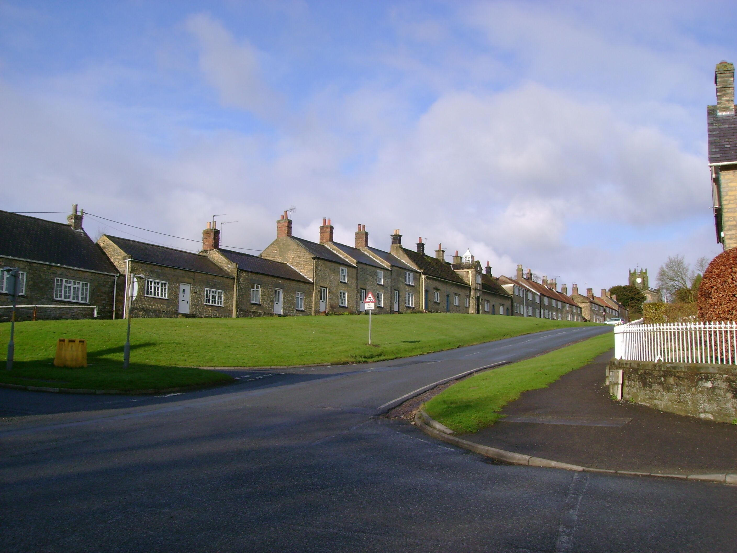 Coxwold, not a busy street In March with a poor weather forecast no tourists.