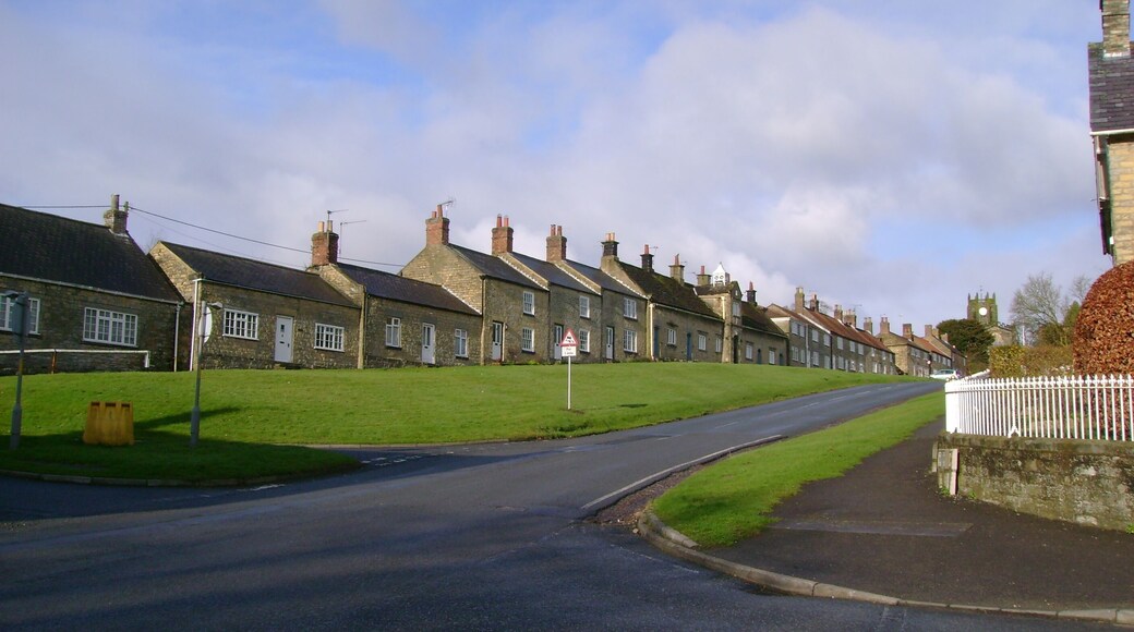 Coxwold, not a busy street In March with a poor weather forecast no tourists.