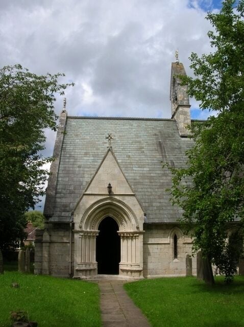 St. Giles' Church A sign here says built 1247.
