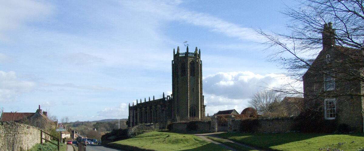 Entrance to Coxwold From Thirsk Bank. Entering Coxwold from Thirsk Bank St Michael's Church stands proudly on the right See the same view 70 years earlier 1161480
