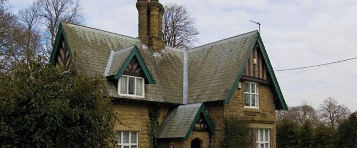 Londesborough Park gatehouse, Londesborough, East Riding of Yorkshire, England. Lodge at the south-western entrance to the park at the bottom of Intake Hill.