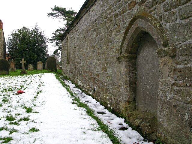 St Michael & All Saints Great Edstone The church organ was installed behind this blocked doorway in 1961.