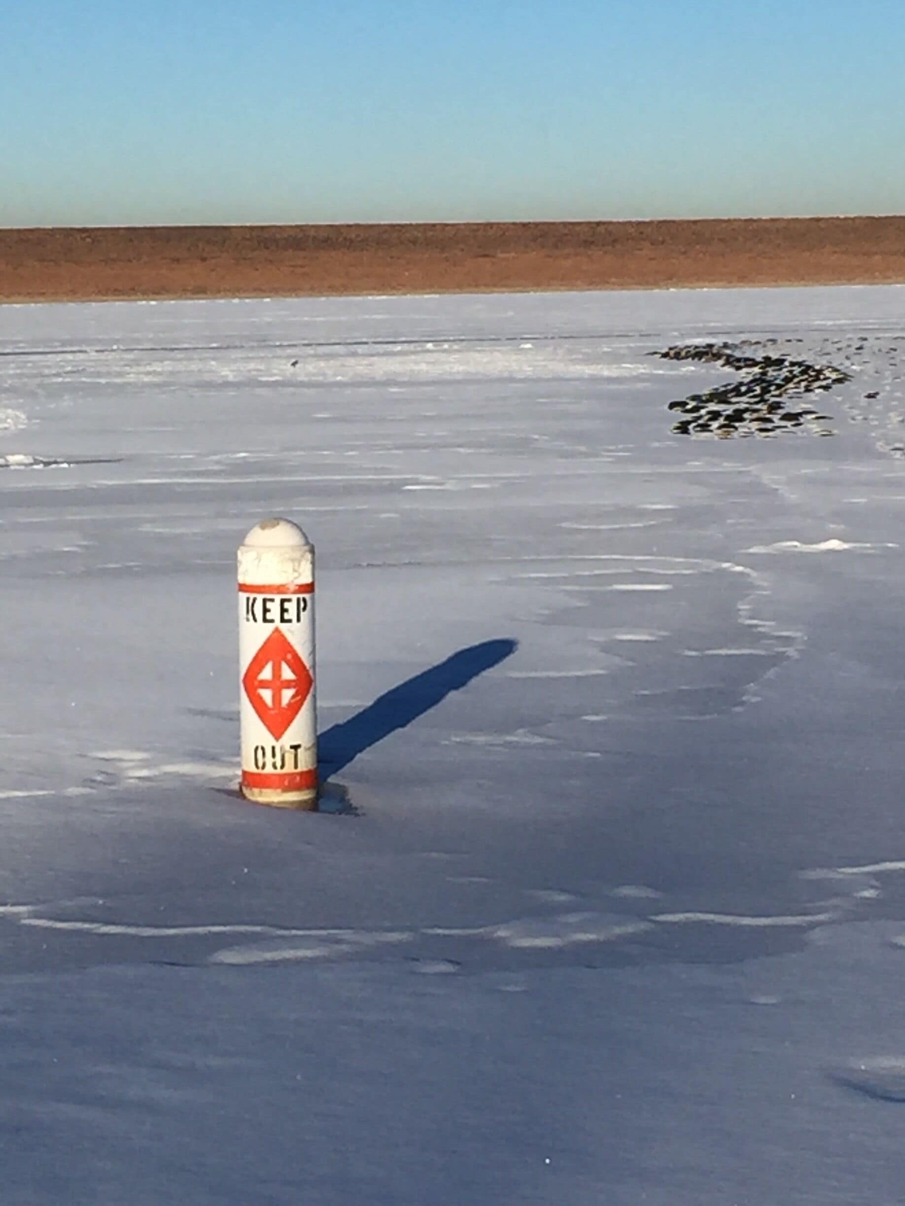 A walk on the completely frozen lake today was such a unique experience!! 