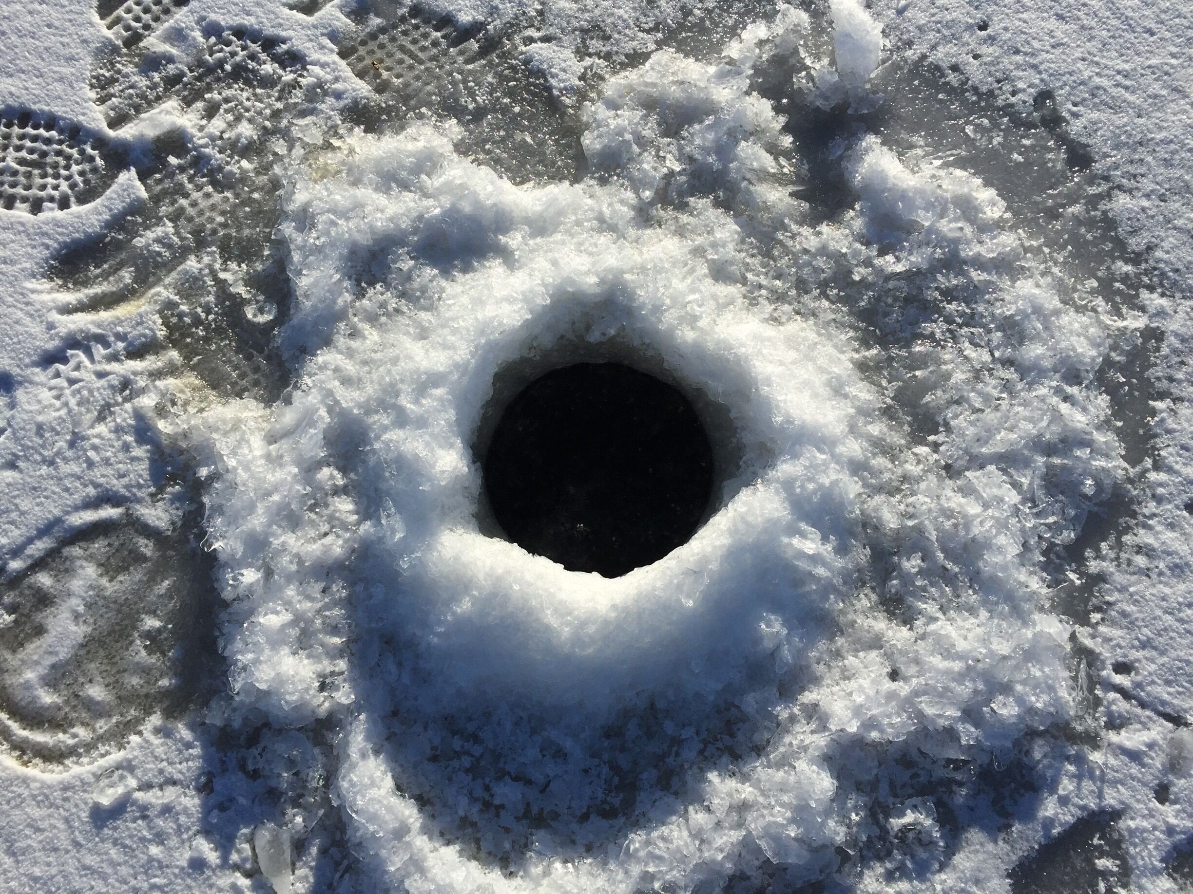 Holes like this are for the patient fishing experience on the cold but sunny days! Colorado has so much to offer!!