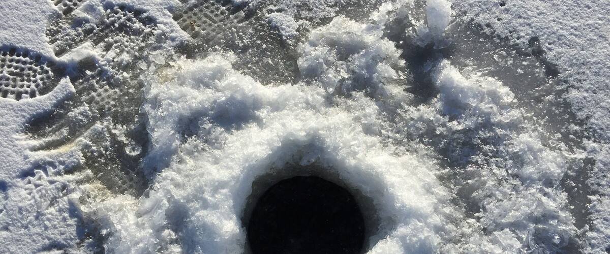 Holes like this are for the patient fishing experience on the cold but sunny days! Colorado has so much to offer!!