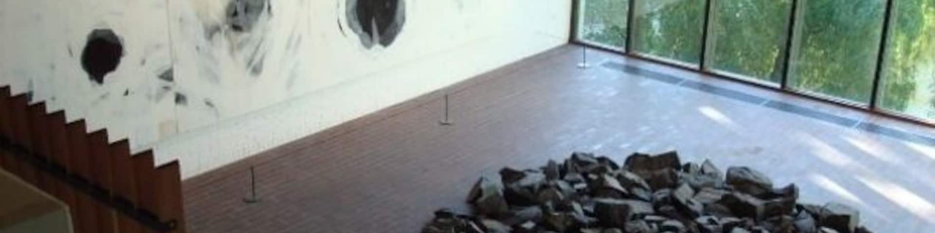 A portion of a large piece at my favorite museum. It's located in Denmark.  The large window overlooked a little Creek.