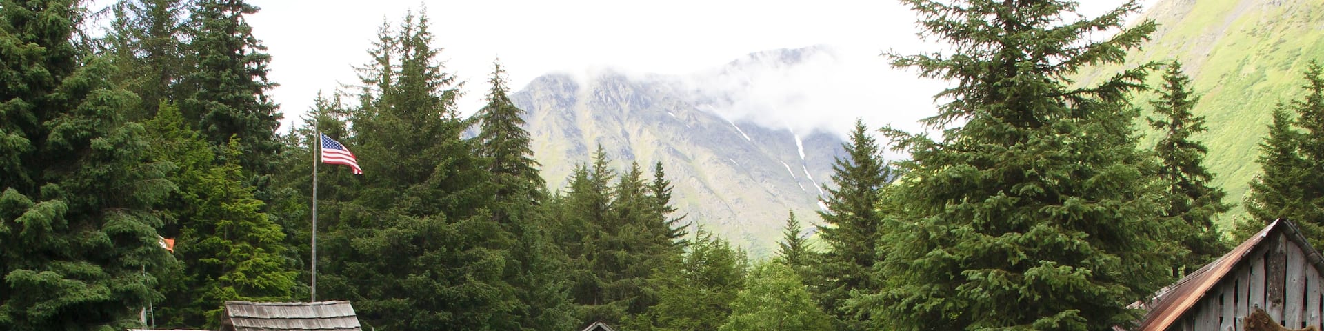 Cow Creek mining camp. Girdwood, Alaska, on Alaska's Kenai Peninsula. The location is about 50 miles from Anchorage and in the same town with the Aleyska ski resort.