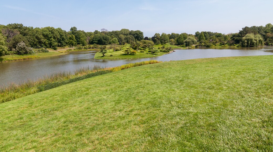 Summer Landscape of Japanese Island in Chicago Botanic Garden, Glencoe, USA