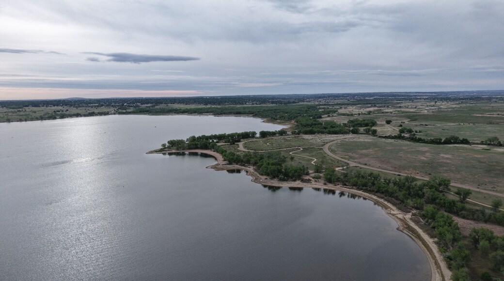 View of the Cherry Creek Reservoir (Colorado) at sunrise