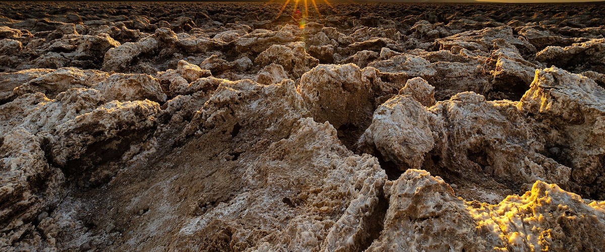The Devils Golf Course at Death Valley National Park is a true sight to see. The salt flat has been churned up by the heat and erosion has taken its course. An easy drive past the Artists Palette gets you to be turn off for this view.