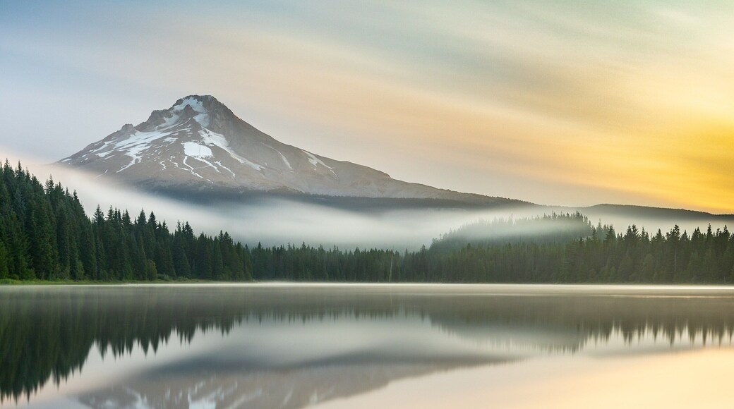 Fantastic spot for sunrise of Mount Hood. I would suggest the SW corner as there are rocks you can use as your foreground. There's a parking lot just feet away. #AboveItAll