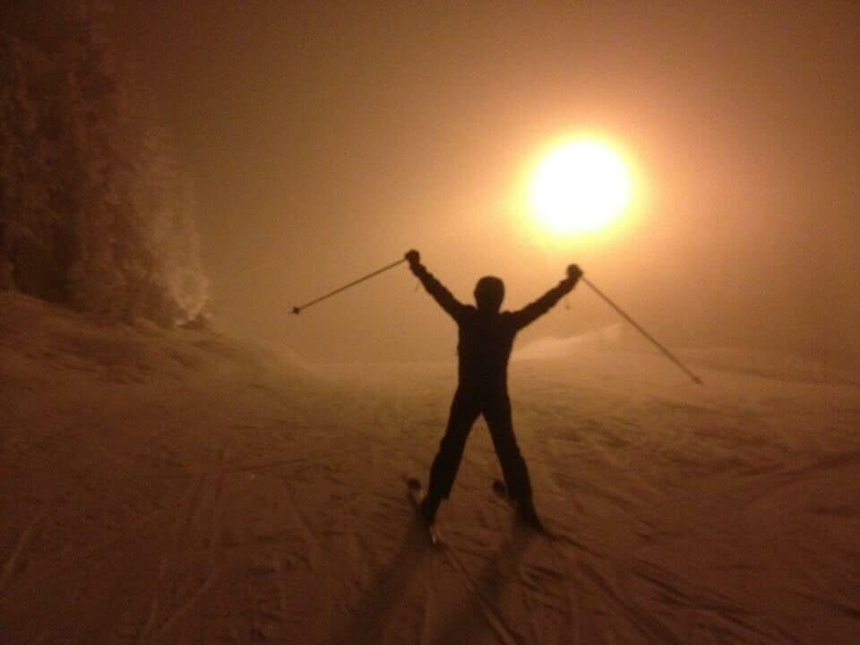 Night time is the best for skiing!