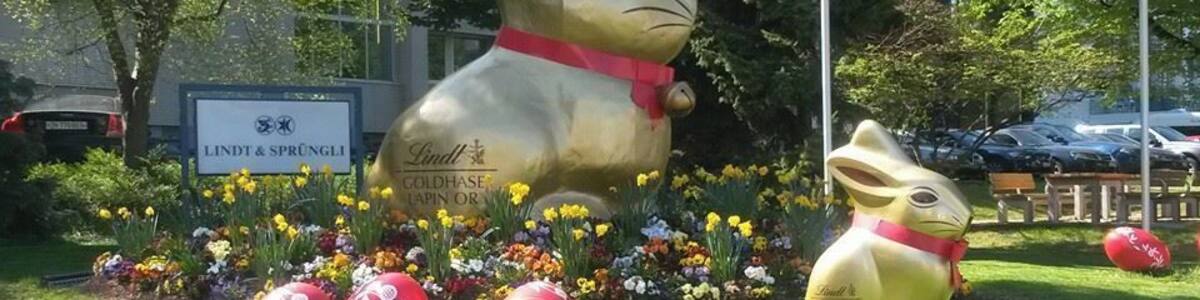 big gold easter rabbits ....