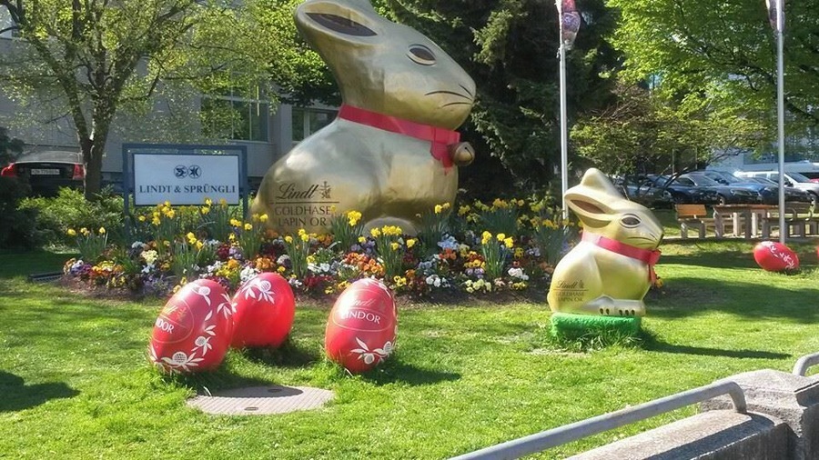 big gold easter rabbits ....