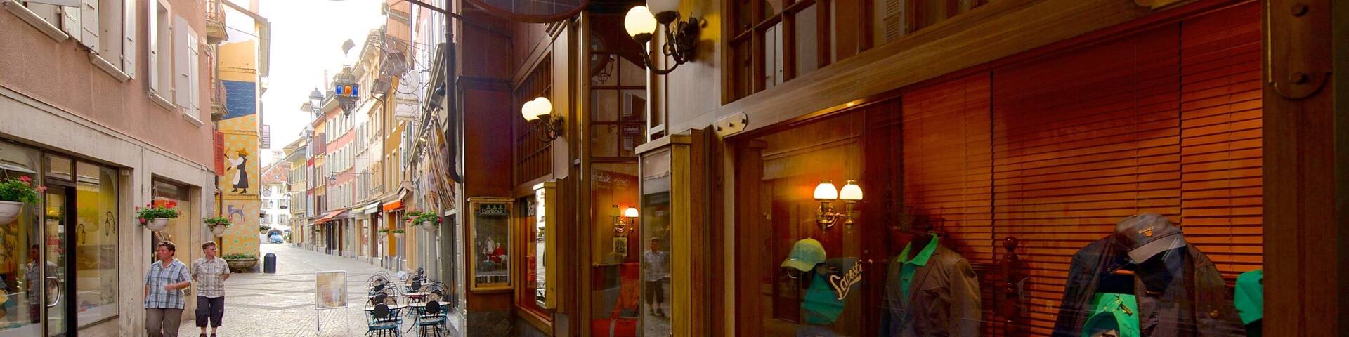 Vevey showing street scenes