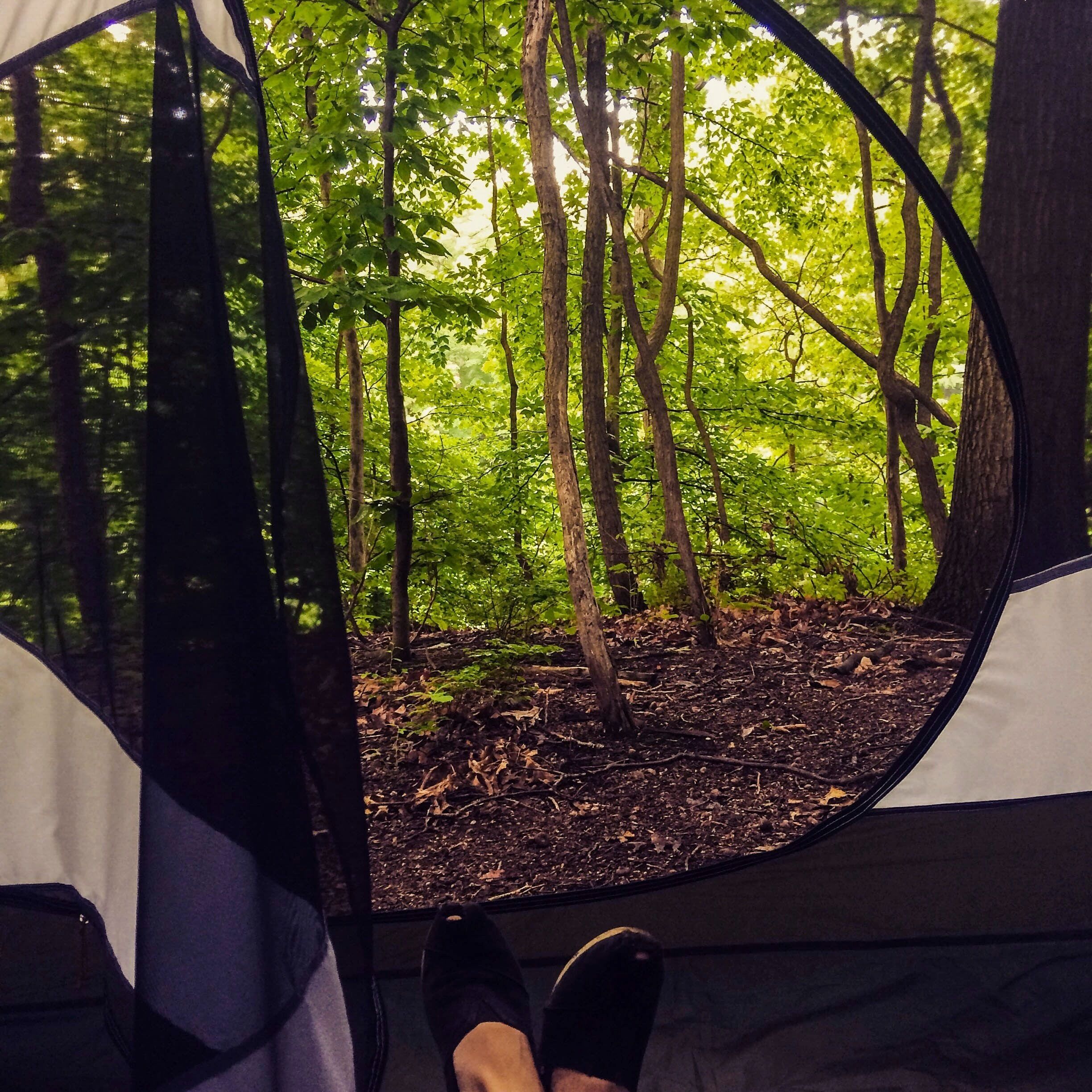 Backcountry campsite off the bike path in CVNP. The sites are first come first serve and are almost always available - for free! 