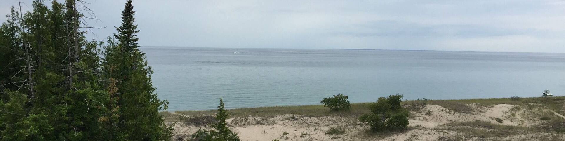 The dunes in Charlevoix are a great place to go for a hike and look out across the lake.