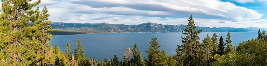 Panoramic view of Lake Tahoe from the Stateline Fire Lookout Trailhead near Crystal Bay
