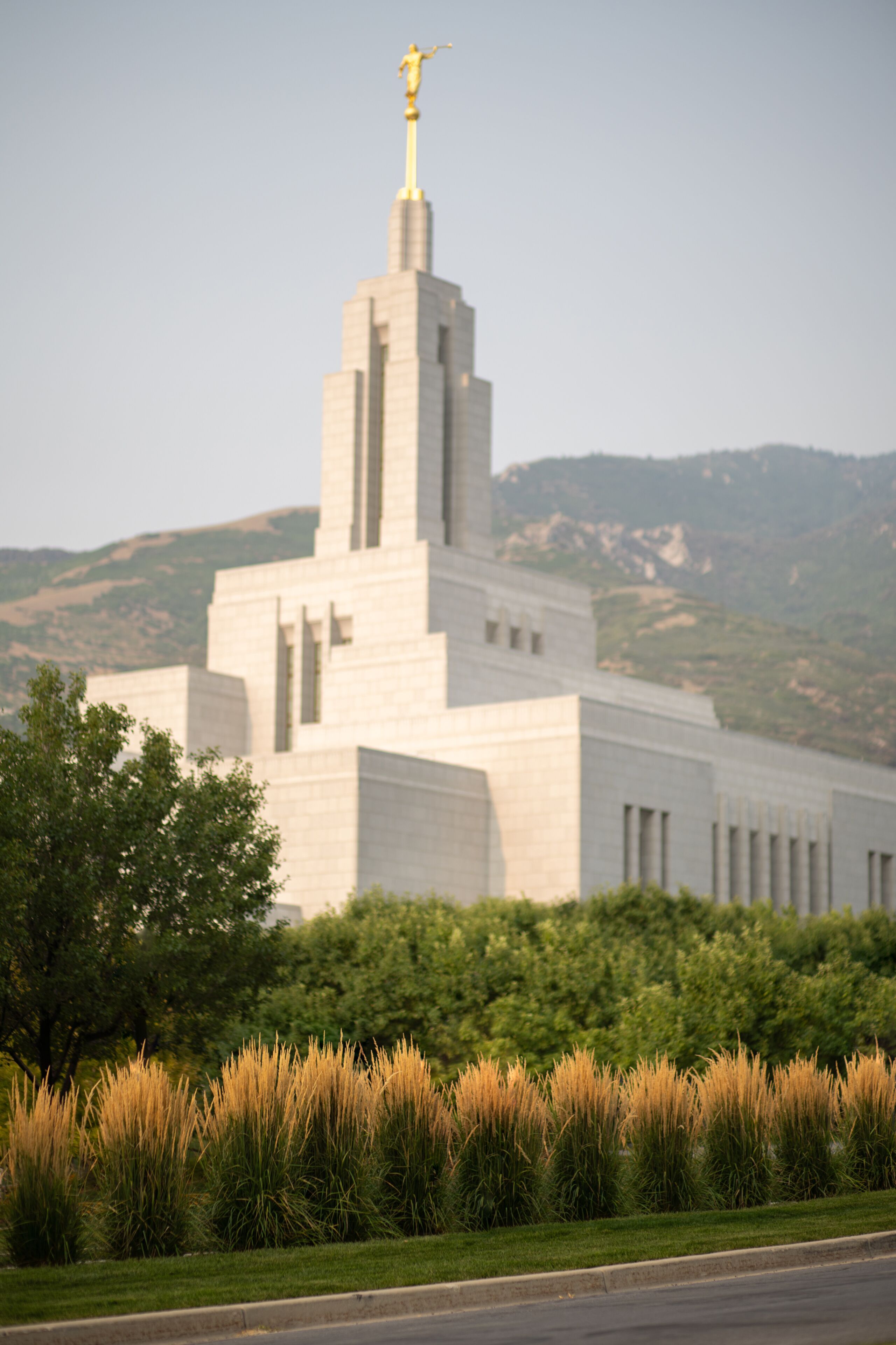 Vertical shot of the Draper temple in Utah