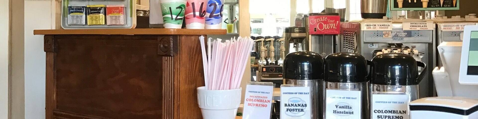 Coffee ☕️
Ice cream 🍦
Cookies 🍪
Candy 🍭