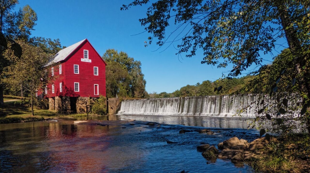 Grist mill along Whitewater Creek constructed in 1825. Today the mill is recognized as a significant Atlanta Metro Area historic site.