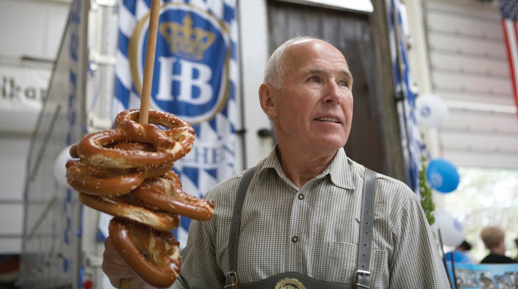 Frankenmuth showing food as well as an individual male