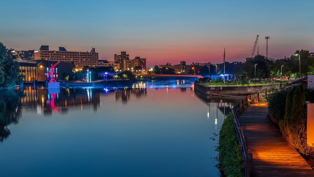 Sunset in Downtown South Bend, IN