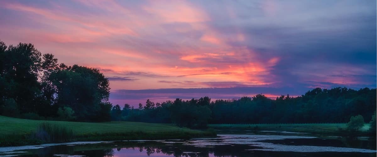 Sunset at Big Maple Lake.