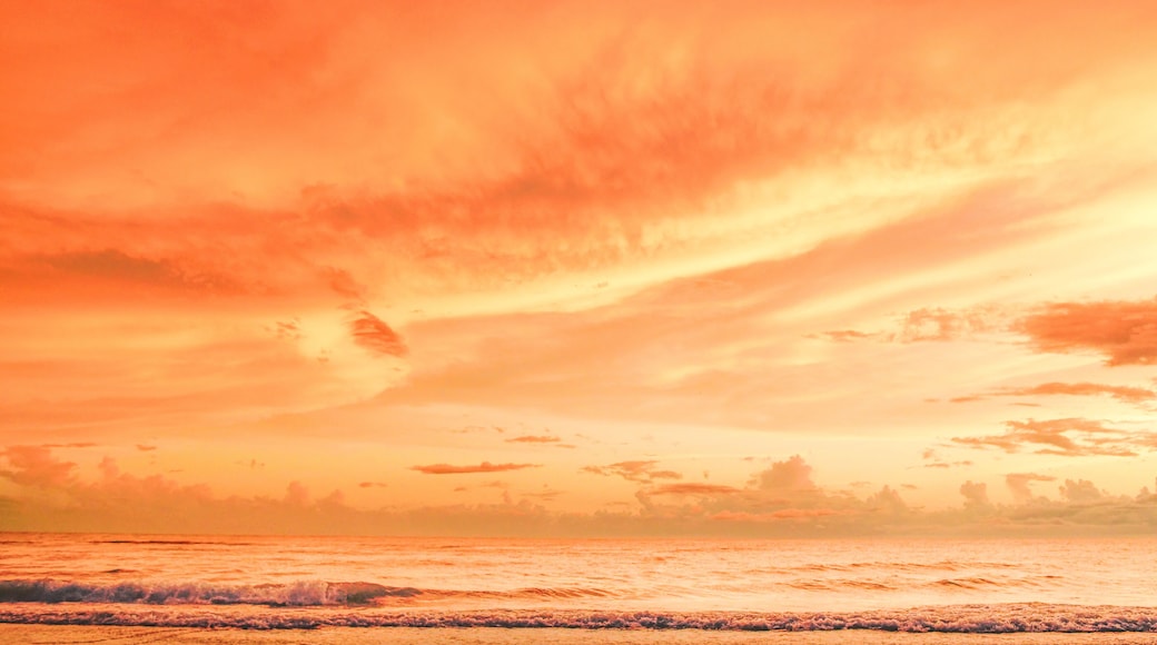 Gorgeous orange sunset on beach Anna Maria Island Florida
