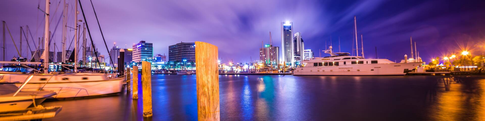 Night scenes around corpus christi texas